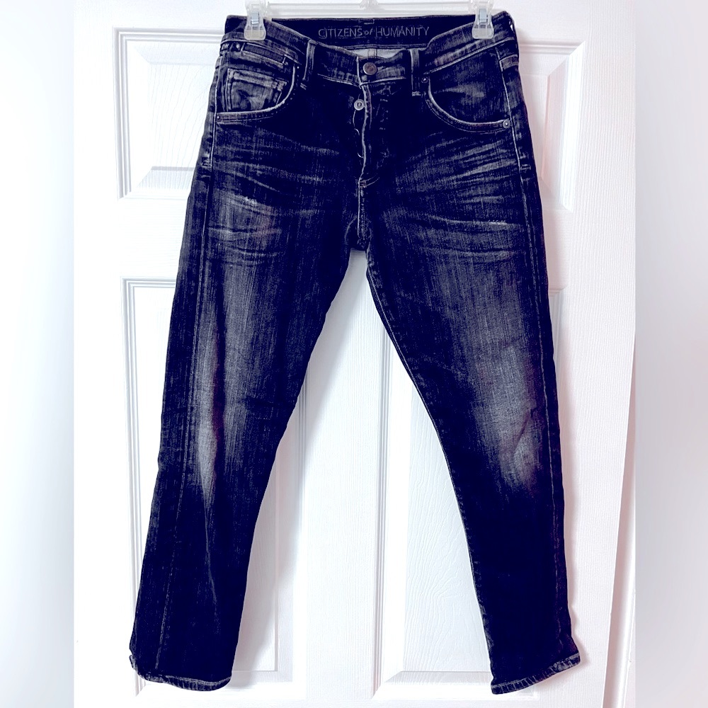 Citizens of Humanity Emerson slim boyfriend black denim size 25